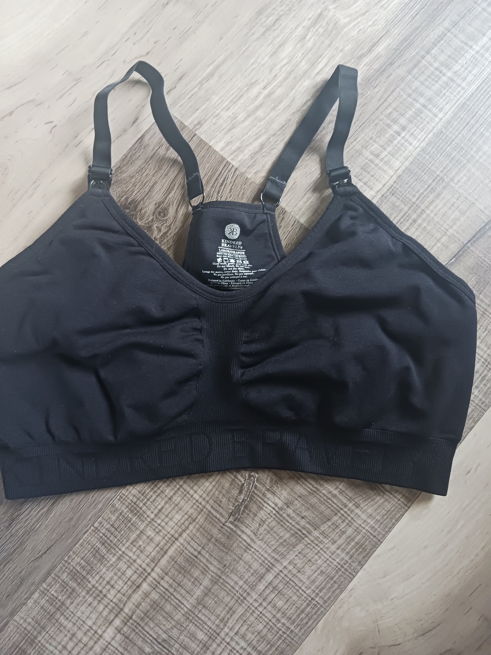 Kindred Bravely Black Wireless Pumping & Nursing Sports Bra